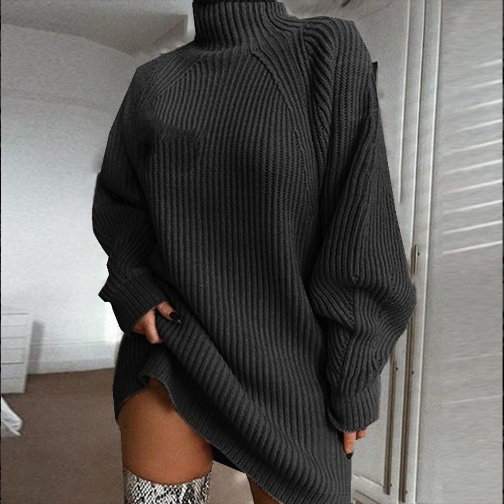 Women's Oversize Pullover High Neck Loose Casual Loose Long Sleeve Shirts Warm Long Sleeve Knitted Basic Top Tops Sweatshirt