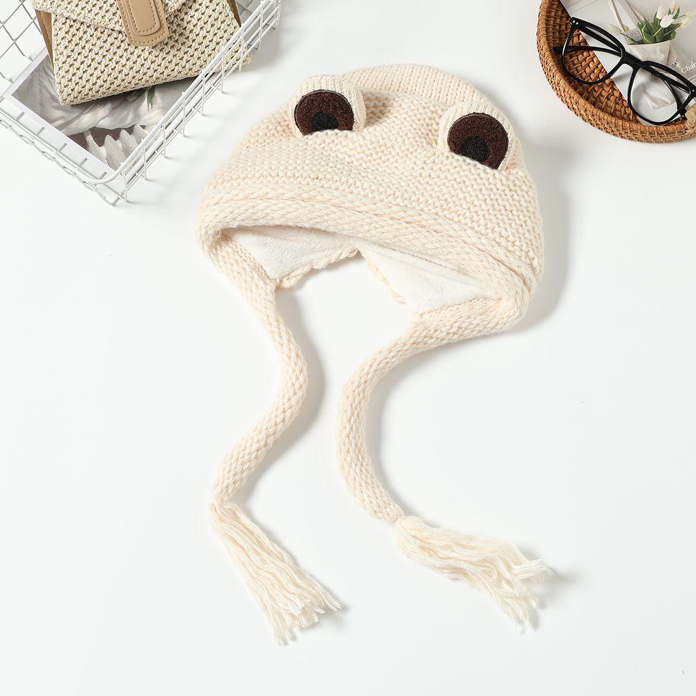 Шапка женская осенне-зимняя симпатичная пуловерная шапка-ушанка интернет знаменитость мультфильм наушники лягушка вязаная шерсть волосы с шапкой прилив
