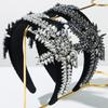 Crystal Rhinestone Headbands Women Girls Bling Sparkly Headband Beaded Hair Band Holiday Wedding Hair Accessories Black White
