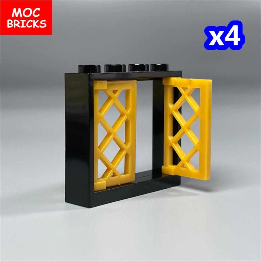 Нетоксичные кубики Moc Оконная решетка 1x2x3 1x4x3 Для строительных блоков Садовая сцена 60607 60594 Собираемые детали Детские игрушки