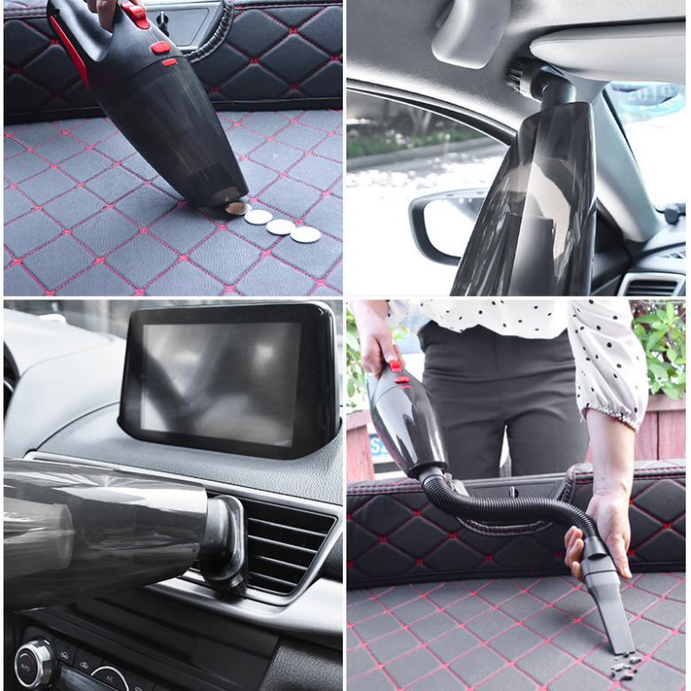 12V 120W Portable Handheld Car Dry Wet Dual-use Vacuum Cleaner with Washable HEPA Filter LED Light