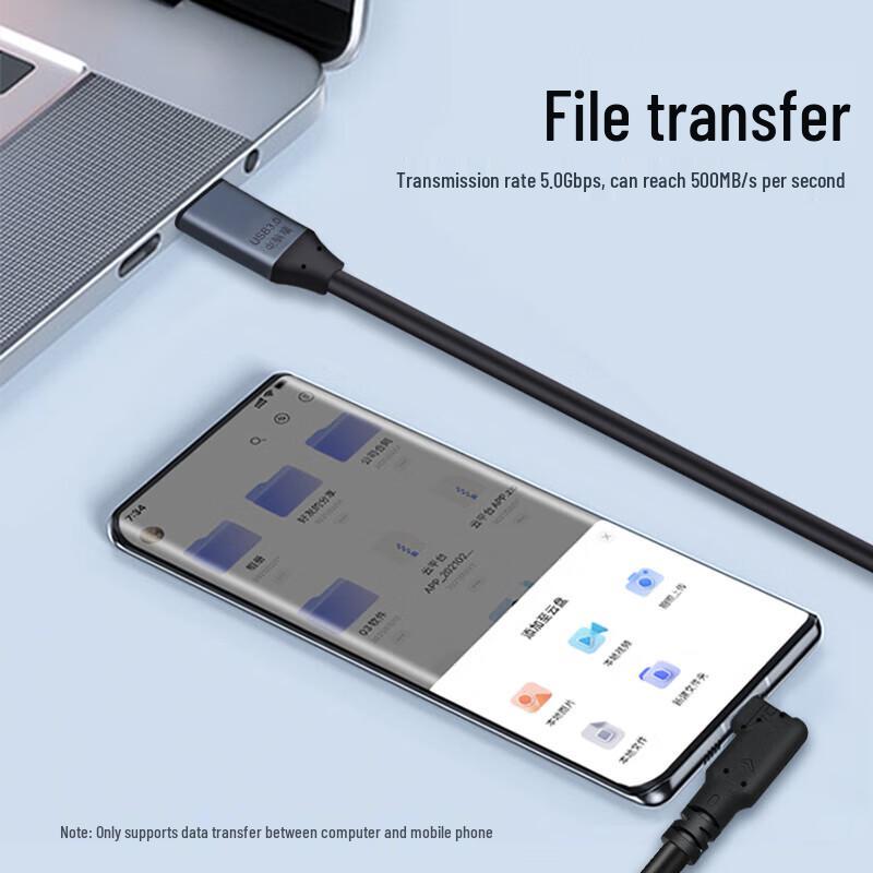 Кабель YRUC2-5W USB 3.0 на Type-C, угловой 90°