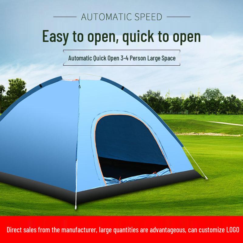 Fully Automatic Portable 3-4 Person Folding Camping Tent - Quick Open Beach Setup.
