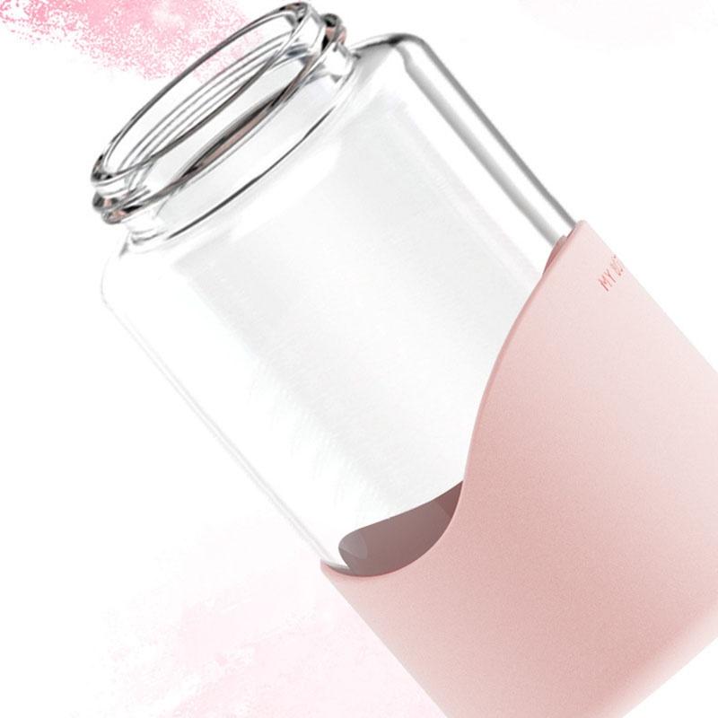 Очаровательная стеклянная бутылка для воды с кроликом для девочек, дорожная кружка с кроликом, чашка для сока