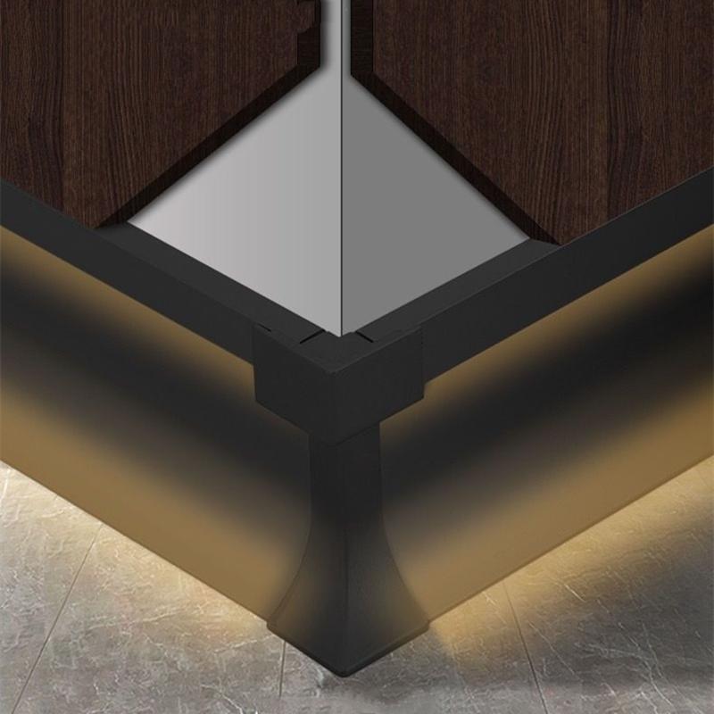 Светодиодный плинтус H40/50/65 мм, линейный светильник, алюминиевый профиль, аксессуары, плинтус, пластиковый внутренний уголок, внешний угловой соединитель