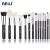 BEILI Makeup Brushes 15pcs Professional  Premium Synthetic Goat Hair Kabuki Foundation Blending Face Powder Blush Concealers Eye Shadows With Holder