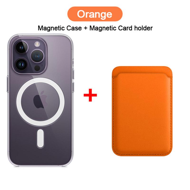 Магнитный чехол 2 в 1 для держателя карты Magsafe для iPhone 15 14 13 12 11 Pro XS Max X XR 8 Plus SE, аксессуары для беспроводной зарядки
