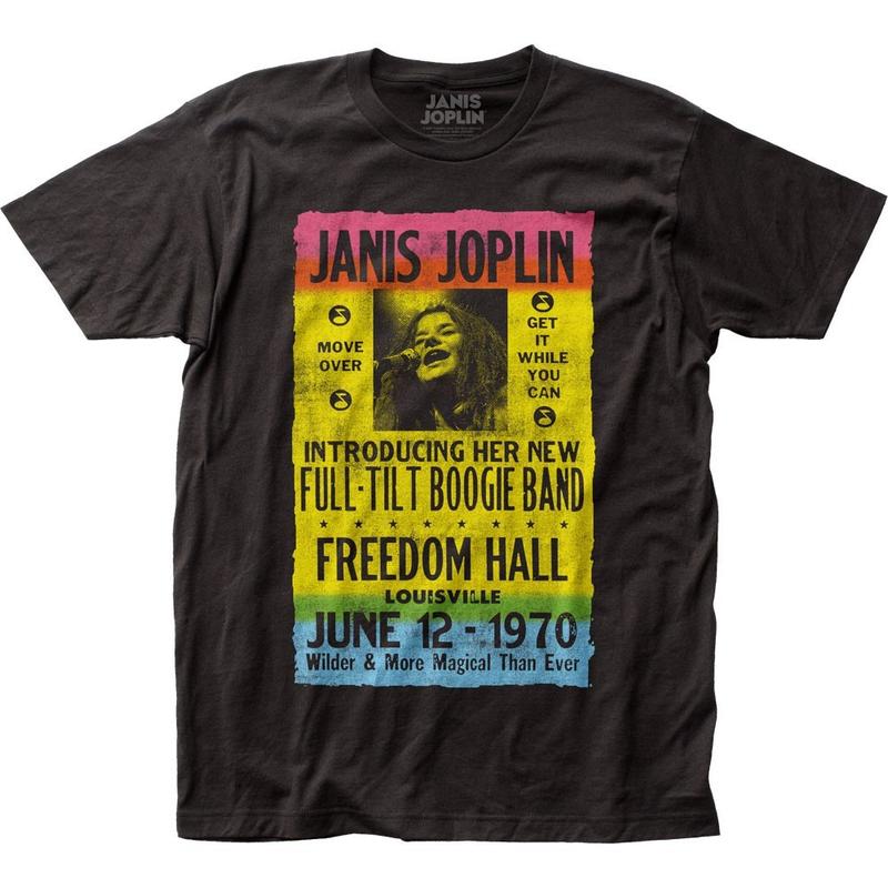 Janis Joplin Freedom Hall Unisex T-shirt Music Classic Rock Band Tee New Black Graphic Tee