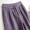 Фиолетовые брюки широкие штанины женские брюки осень и зима новые с высокой посадкой свободные на кулиске брюки галифе повседневные со шнуровкой шаровары