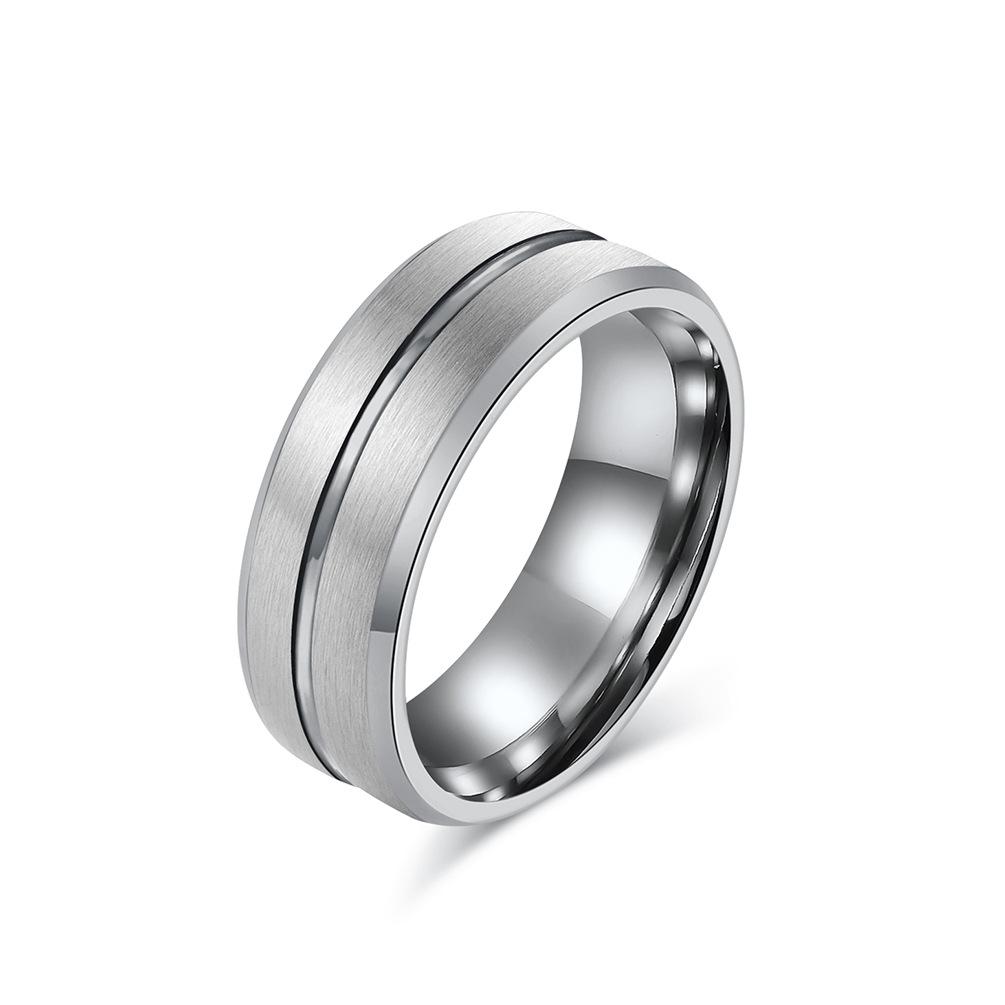 Кольцо из вольфрамовой стали с прорезью 8 мм для мужчин, модный аксессуар в стиле легкой роскоши, персонализированный, двухцветный, вольфрамовое золото, устойчивый к царапинам