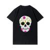 Хлопковая летняя мужская футболка размера плюс с 30 узорами в стиле Харадзюку, футболки с принтом черепа, футболка с круглым вырезом, повседневные топы
