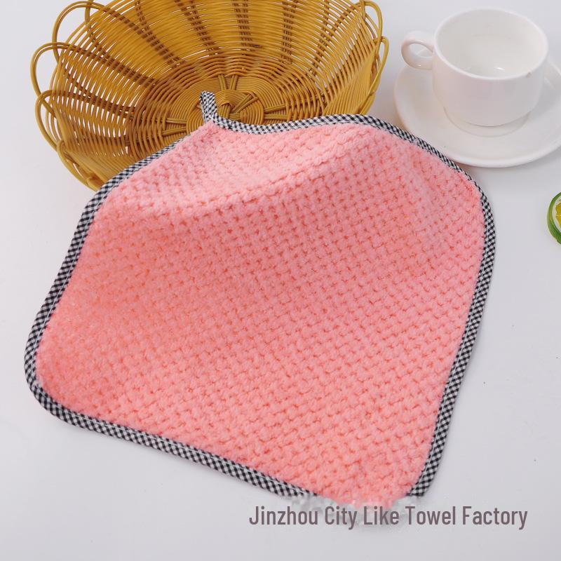 Кухонное полотенце для рук с рисунком в виде ананаса - коралловый флис, полотенце для мытья посуды с возможностью подвешивания