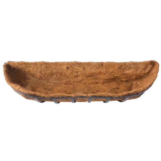 36/48-дюймовая цветочная корзина с вкладышем из кокосовой койры, прямоугольная складная дышащая настенная подвеска для цветочного горшка, корзина для растений, корыто для цветов, вставка из коврика из кокосового волокна