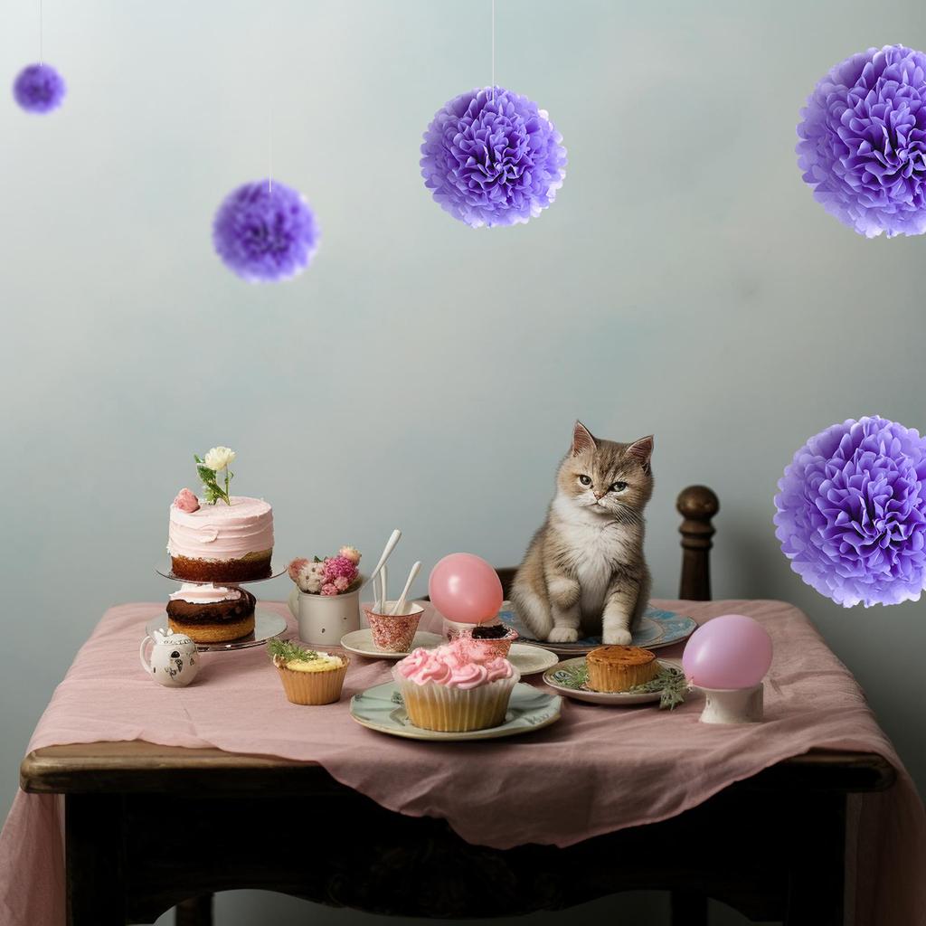 1 шт. Набор 7,8-дюймовых фиолетовых бумажных подвесных цветов, помпонов, бумажные шарики для вечеринки по случаю дня рождения, цветочные шарики из бумаги