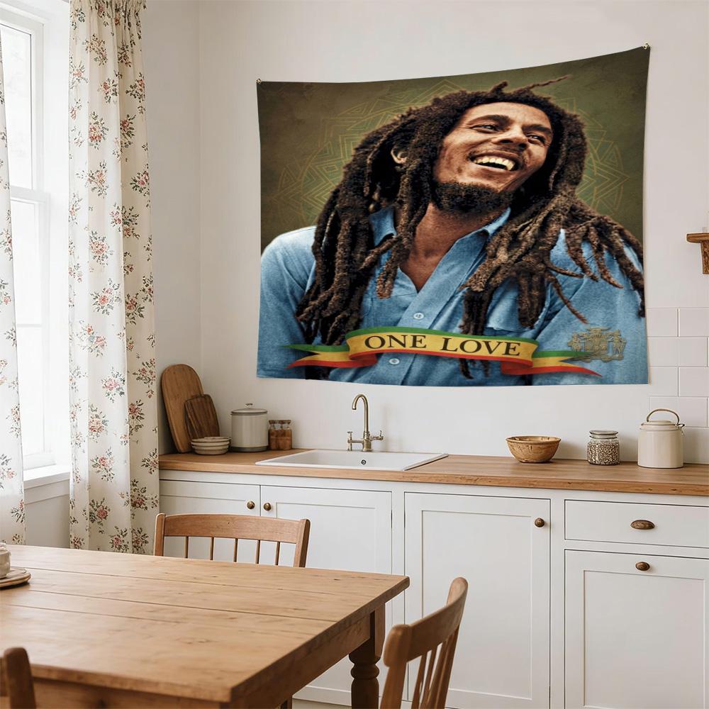 Bob Marley Reggae Guitar Legend Decorative Wall-Hanging Tapestry, Home Ornament for Living Room,Dorm and Fan Parties,Multi-style,celebrities,cartoons,