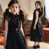 Halloween Children's Costume Adams Family Ghost Bride Vampire Dress Wednesday Girls' Clothing