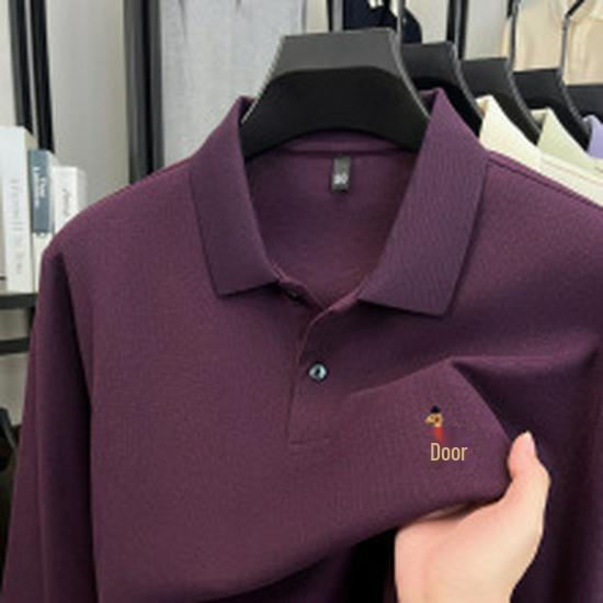 Оригинальный мужской джемпер Tommy из кашемира с длинным рукавом - Однотонный, с вышивкой, с воротником, большого размера, универсальный вязаный базовый слой.