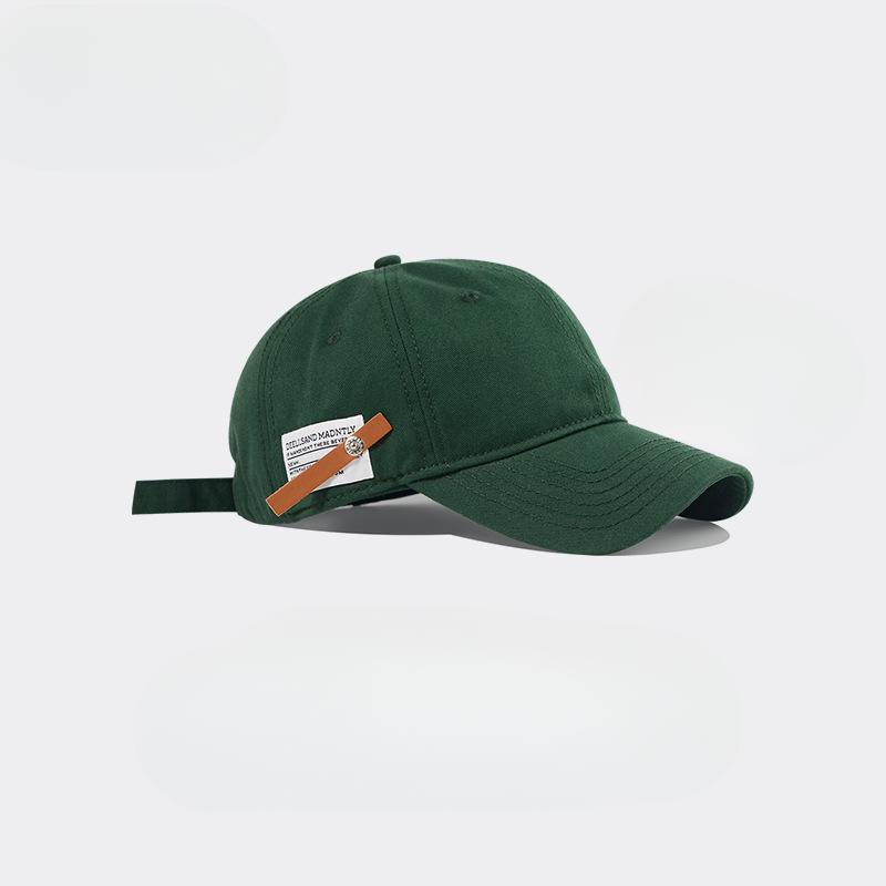 Retro Versatile English Small Leather Baseball Cap Women Casual Versatile Baseball Cap Men Soft Top Cuckold Simple