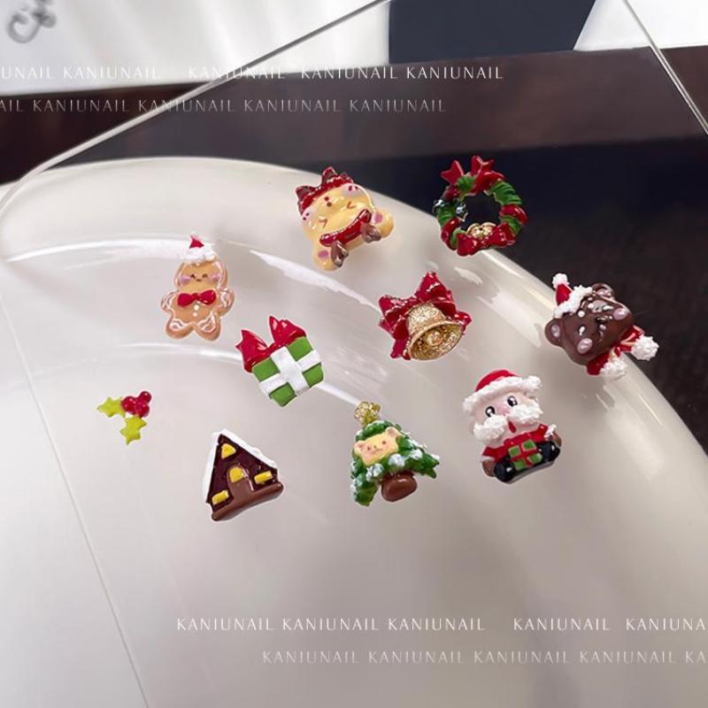 1 шт. Рождественский снеговик, рождественская елка, 3D форма для ногтей, украшения для ногтей Санта-Клауса, DIY дизайн, силиконовая форма для маникюра, шарм для нейл-арта