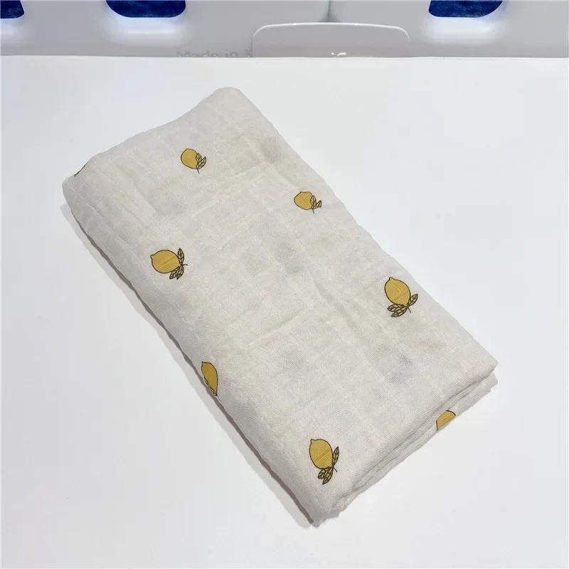Newborn Blanket Bath Towel Fruit Baby Swaddling Blankets Muslin Baby Swaddle Wrap Organic Kids Quilts Toddler Stroller Bedding