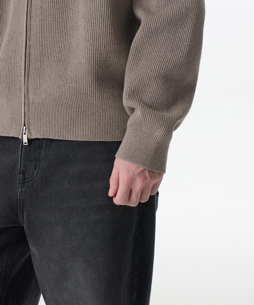 MUSINSA STANDARD Cotton High-Neck Zip-Up [Taupe]