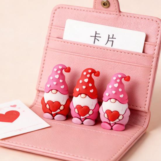 Набор мини-фигурок гномов для игры в прятки День святого Валентина Гномы-сердечки Красный Розовый Уникальный Декор для дома и стола Романтические подарки