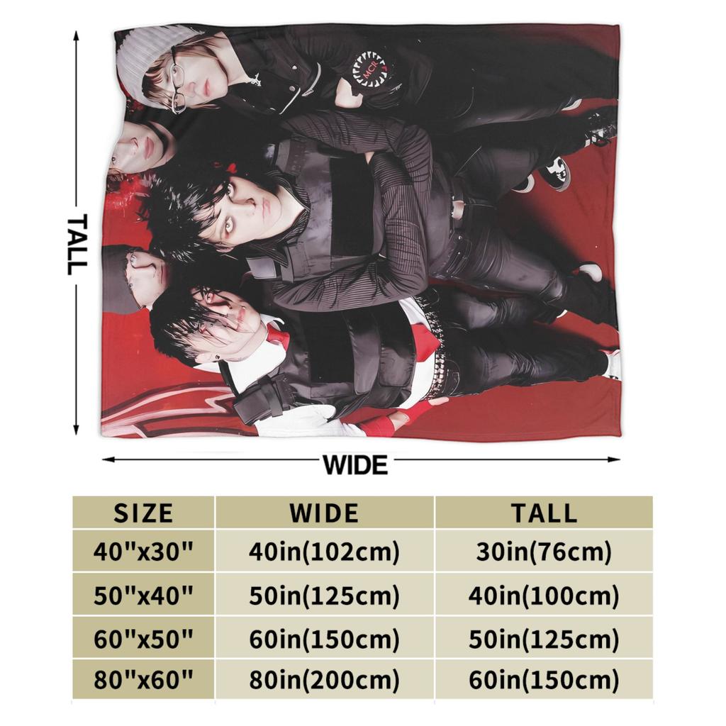 My Chemical Romance Band Blanket Soft Novelty Plush Throw Blanket For Couch Chair Sofa Bed Flannel Bedspread Bed Cover