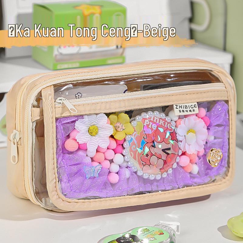 Baji Large Capacity Transparent Pencil Case for Students - 2025 New Arrival