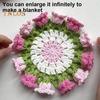 Crochet Rose Bouquet Coaster Heat-resistant DIY Handmade Knitting Flower Coffee Mug Cup Mat Kitchen Countertop Table Desk Decoration