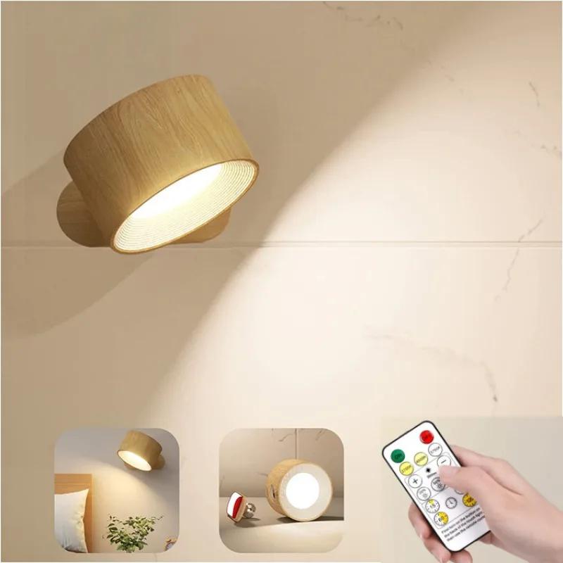 1/2PCS Magnetic Portable Wall LampTouch Remote Adjust USB Rechargeable Bedside No-wiring Cabinet Bedroom LED Reading Night Lamp
