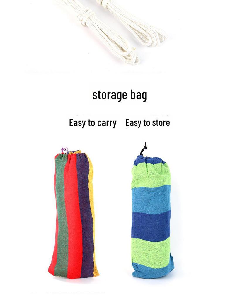 Двойной холщовый гамак с защитой от опрокидывания: Универсальный для использования внутри и снаружи помещений