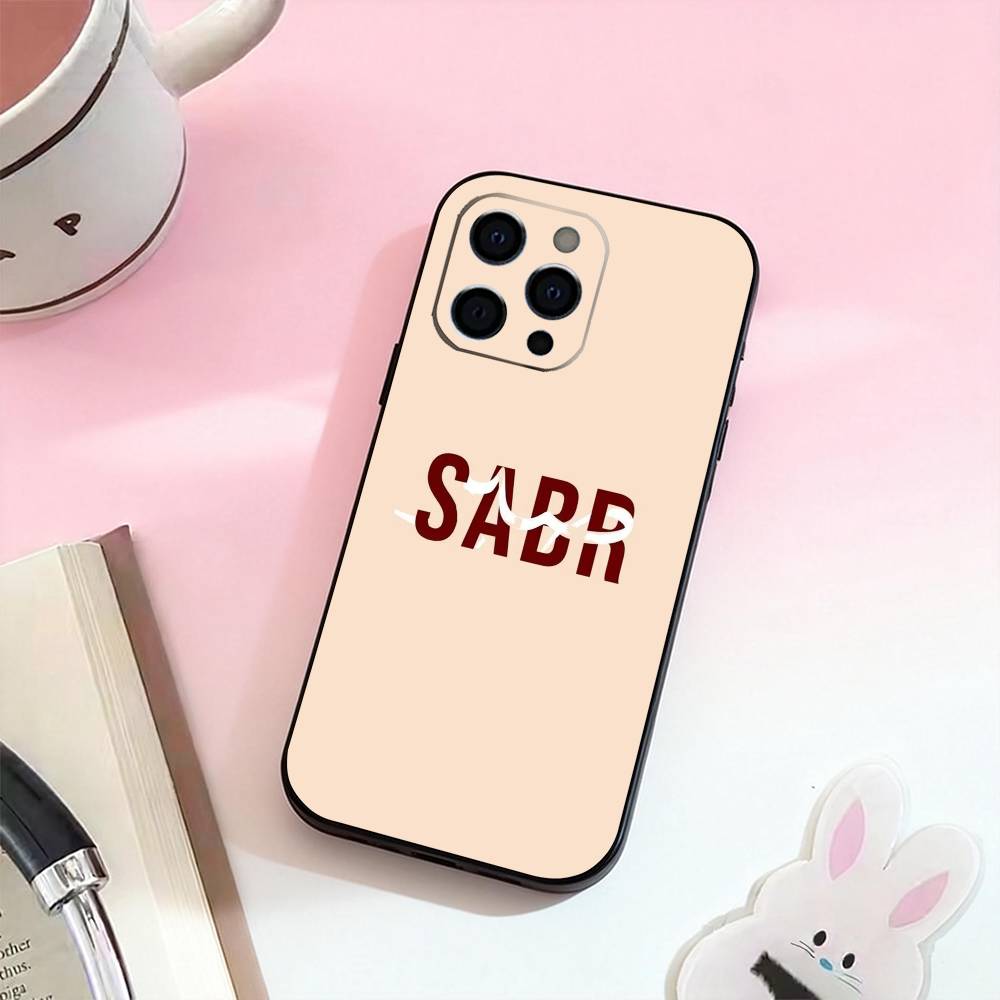 Q-Коран Сабр Ислам Терпение Чехол для телефона для iPhone 17,16,15,14,13,12,11 Plus,Pro Max, Мягкий силиконовый черный чехол