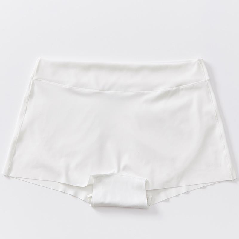 Бесшовные женские трусы-боксеры со средней посадкой - Ice Silk, дышащие, однотонные, защитные шорты с хлопковой вставкой