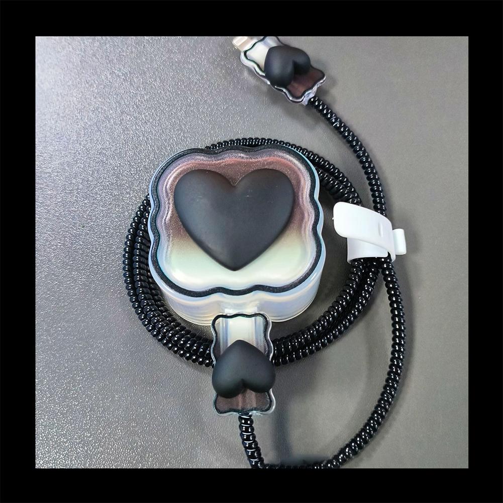 4 в 1 Love Heart зарядное устройство кабель защитный чехол для iPhone 15 14 11 16 18w 20w зарядная головка защитный чехол намотчик аксессуары