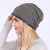 Autumn Winter Pleated Plush Women's Pullover Knitted Wool Wavy Moon Ear Protection Hat EMA