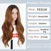 MISS WIG Ombre Brown  Red Black Orange Color Long Water Wave Hairstyle Wigs For Women Synthetic Hair High Temperature Fiber Average Size