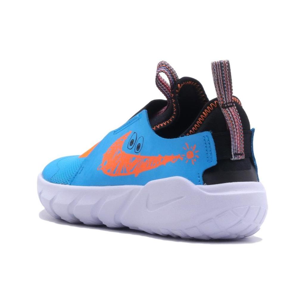 Nike Flex Runner 2 Lil PS Blue Lightning Total Orange Детские кроссовки Черные Белые DZ4487-400