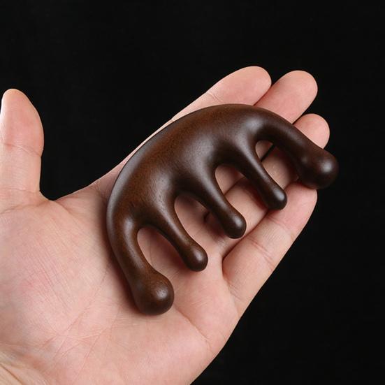 Деревянная расческа для массажа кожи головы с широкими зубцами, натуральный сандал, снятие стресса, подарок для роста волос, вьющиеся волосы