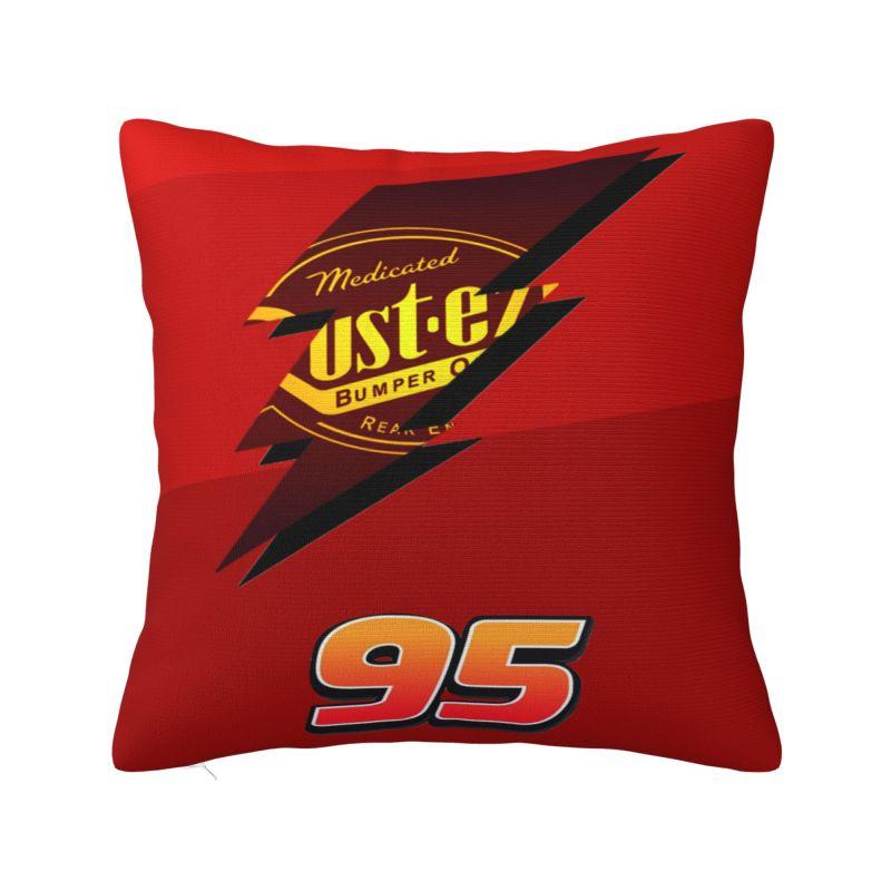 Custom Fashion Lightning McQueen Cartoon Cushion Cover 45x45cm Soft Pillow for Sofa Square Pillowcase