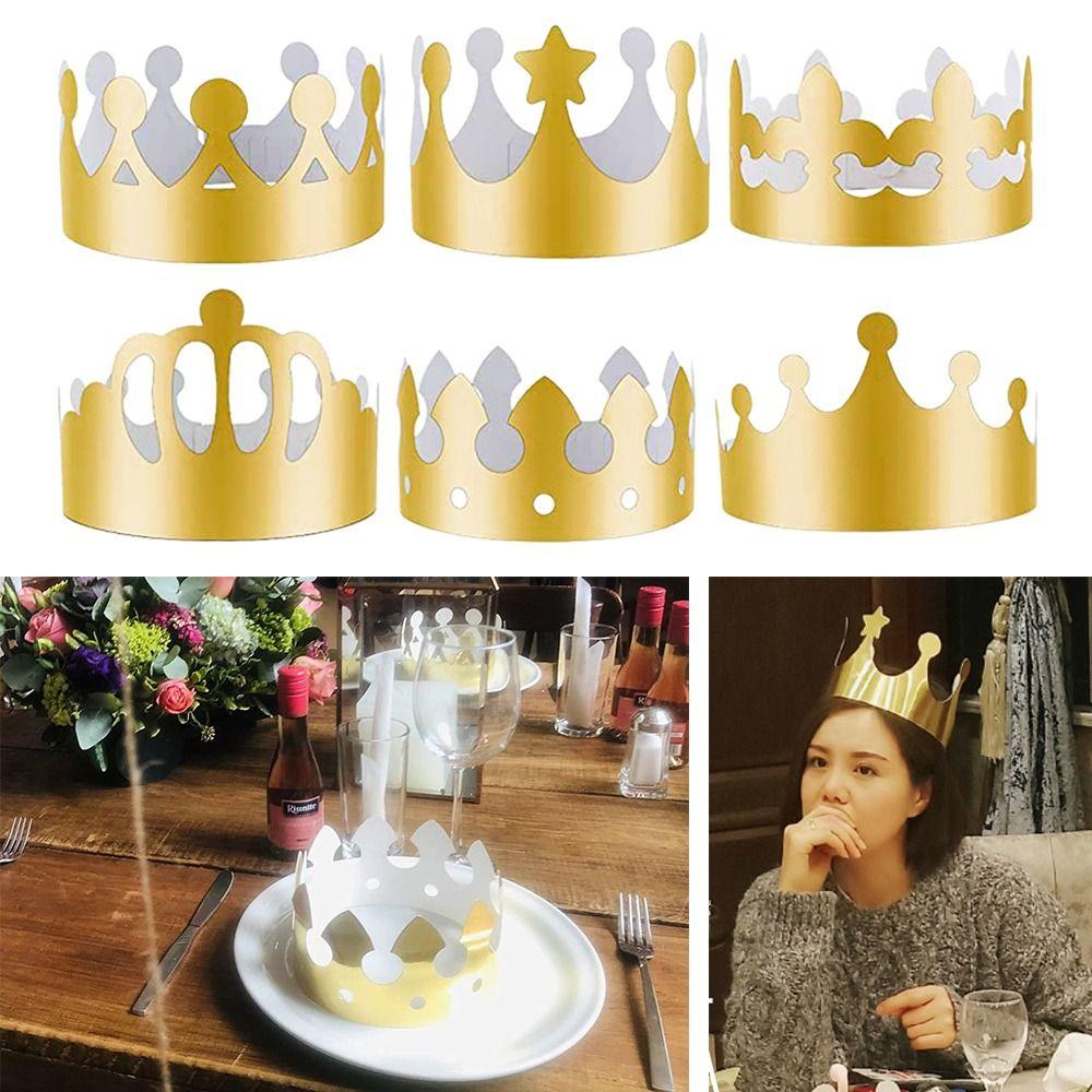 Party Hat Wedding Decor Kids Aldult Paper Crown Cap Prince Princess Hats King Crowns Birthday Hat
