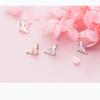 100% 925 Sterling Silver Cut Crystal Bird Stud Earrings for Women Girls Creative Lady Fashion Jewelry Pendientes