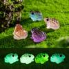 10Pcs Luminous Mini Resin Frogs Figurines, Glow In The Dark Frog Animals Tiny For Diy Fairy Garden, Glass Container