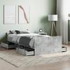 VidaXL Bed Frames Headboard and Footboard Concrete Grey 100x200 Cm 3203799