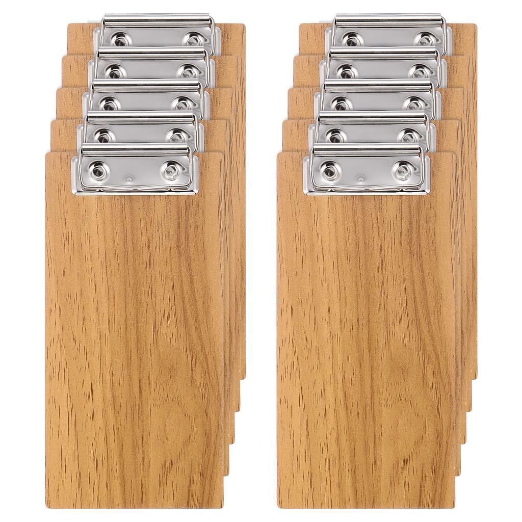 10/20Pcs Check Presenters for Restaurant Mini Clipboard Wood Check Holder Half Page Menu Holder for Restaurant Cafe Check Server