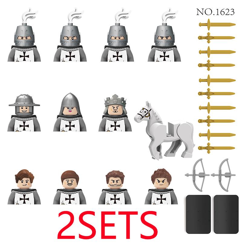 Военные Строительные Блоки Средневековые Фигурки Солдат Подарки Игрушки Оружие Щит Священная Римская Империя Сент-Лазарь Рыцарь Иерусалима Легион MOC