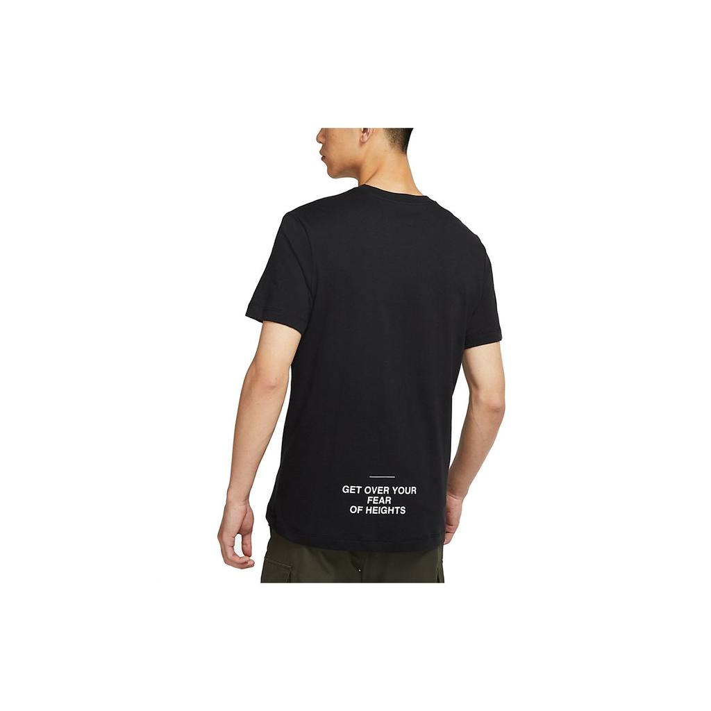 Nike Спортивная футболка с круглым вырезом и коротким рукавом Air Big Logo Print, мужские топы, черный DD3352-010