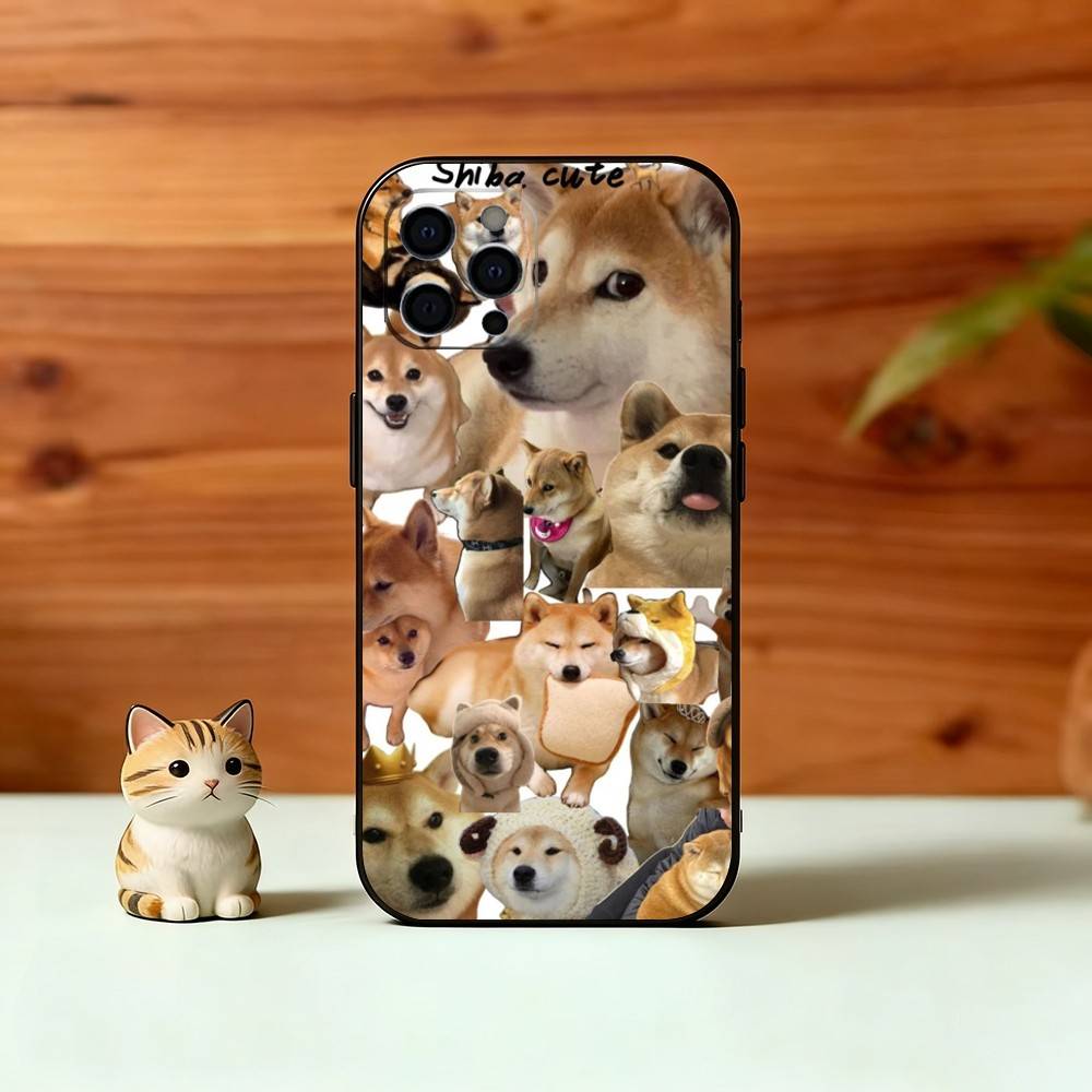 Чехол для телефона Shiba Inu для iPhone 17, 16, 15, 14, 13, 12, 11 Plus, Pro Max, Другие Мягкий Черный Чехол