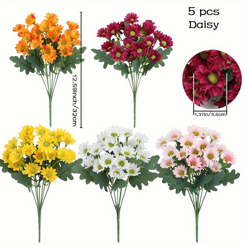 5 букетов искусственных шелковых гербер: Реалистичные искусственные букеты для улицы/дома, сада, крыльца, декора вазы для стола (многокрасочный)