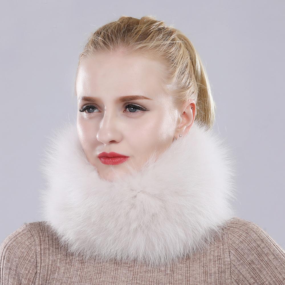 Новый шарф из натурального лисьего меха, меховые повязки на голову, женские зимние кольца, шарфы из лисьего меха, роскошные утеплители для шеи, хорошие эластичные глушители из 100% натурального меха