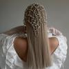Сетчатая Цепочка для Волос Фея Жемчужный Головной Убор Атмосферный Свадебные Универсальные Аксессуары Цепочка для Волос